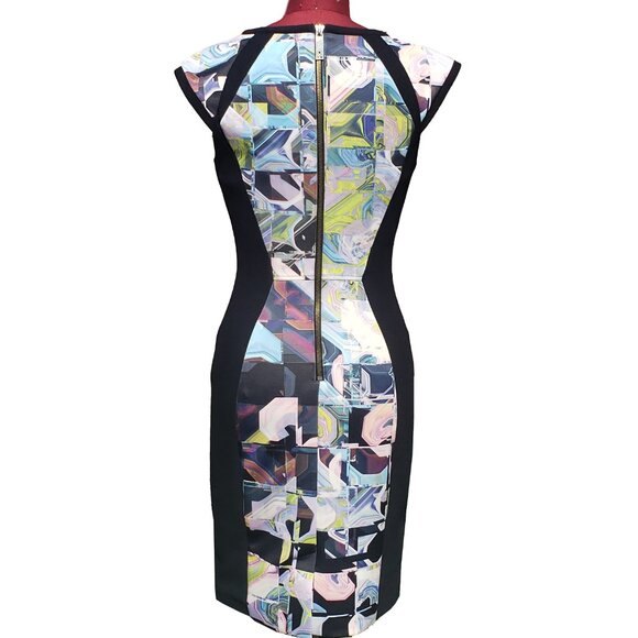 Ted Baker Sibonny Dress Geo Print Crew Neck Cap Sleeve Short Sheath US 6 - Picture 6 of 11